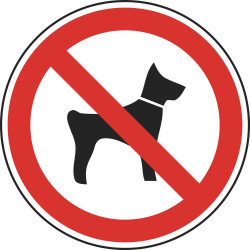 Табличка Р 14 "Запрещается вход (проход) с животными"